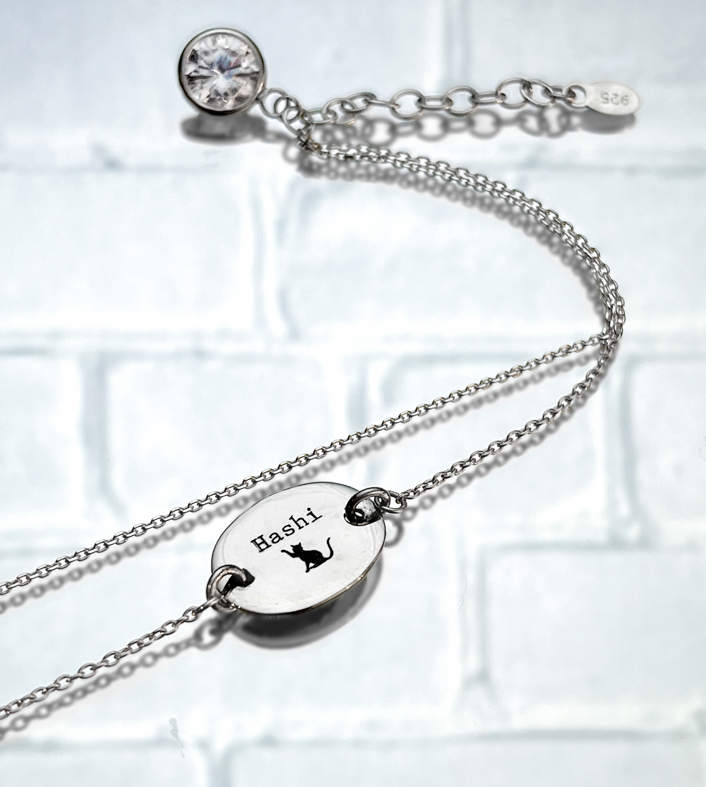 Pulseira Oval Personalizada Nome Gato