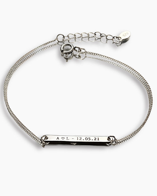Pulseira Personalizada Iniciais + Data